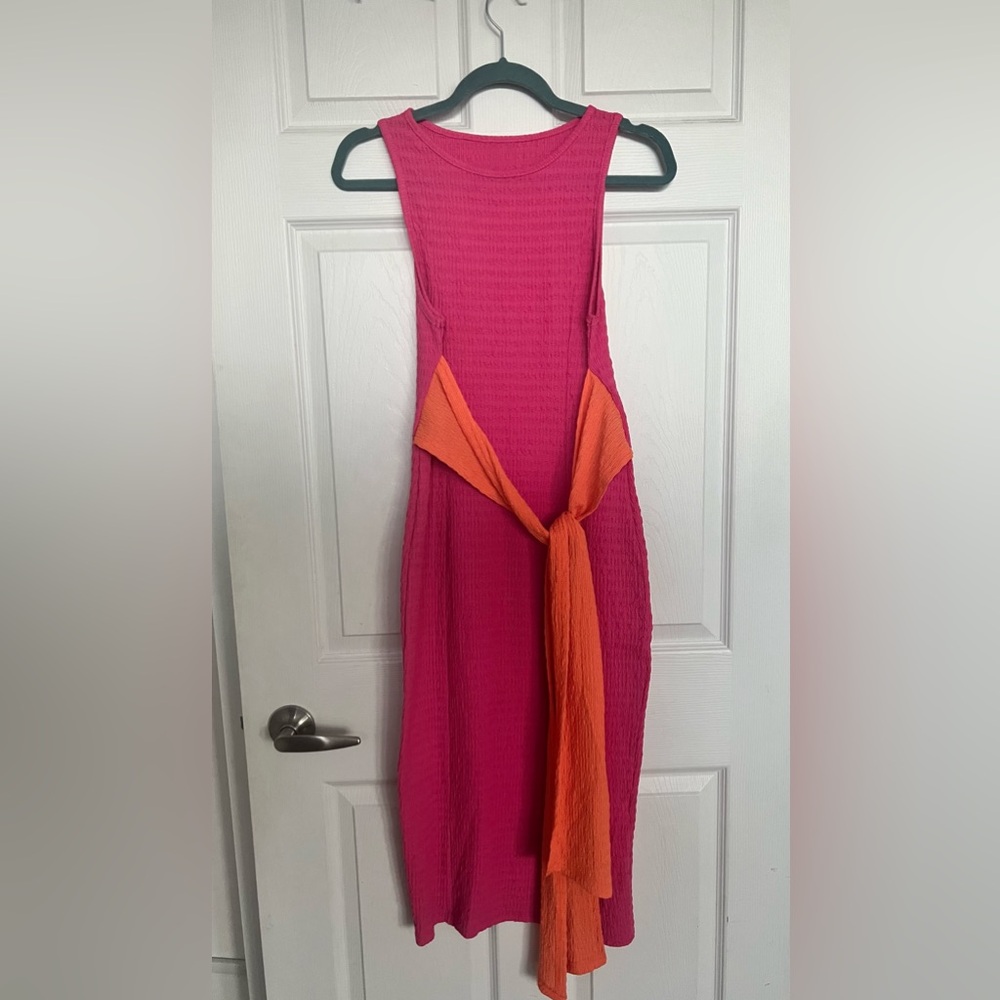 Pink and Orange Sleeveless Dress